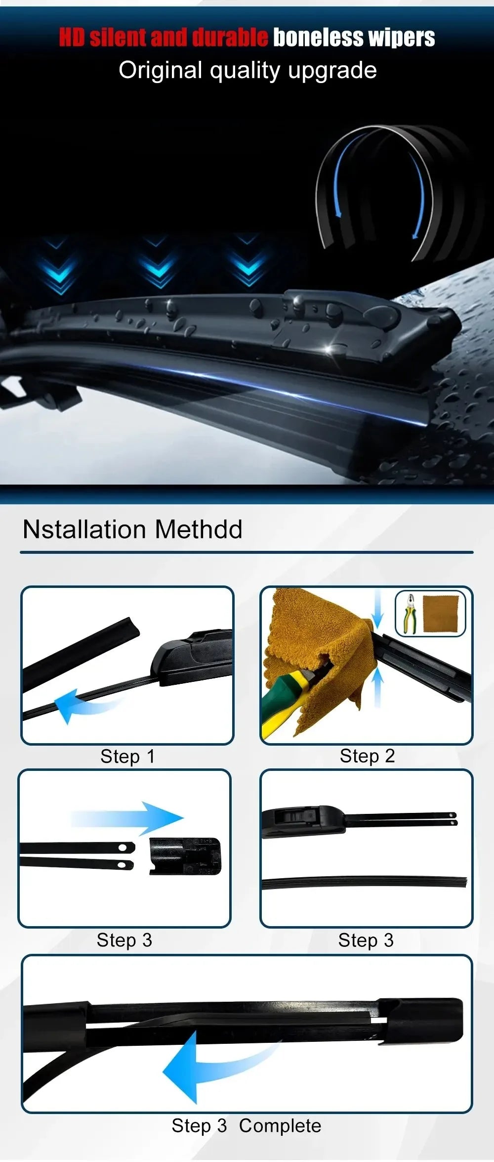 Universal Car Windshield Wiper Blade Rubber Refill Strip - 11