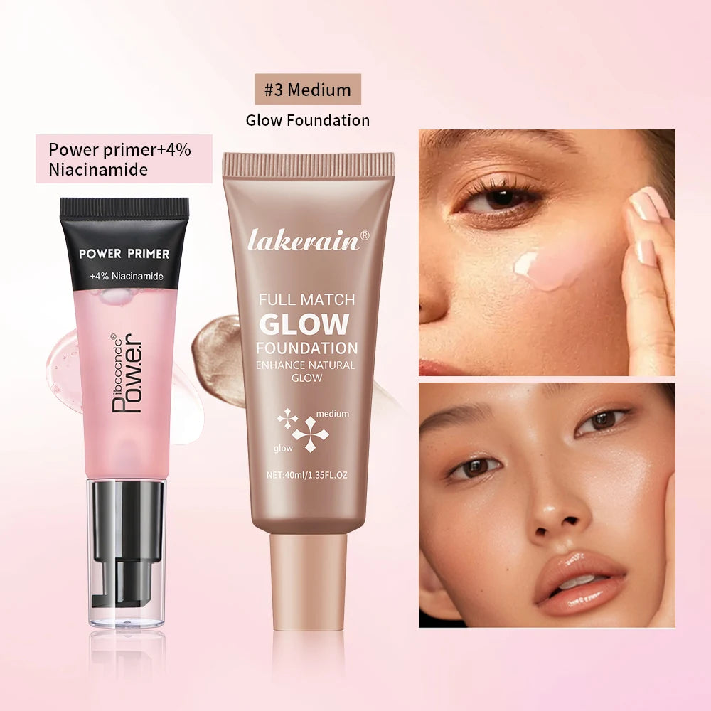 Hydrating Primer and Glow Foundation Makeup Set - 5