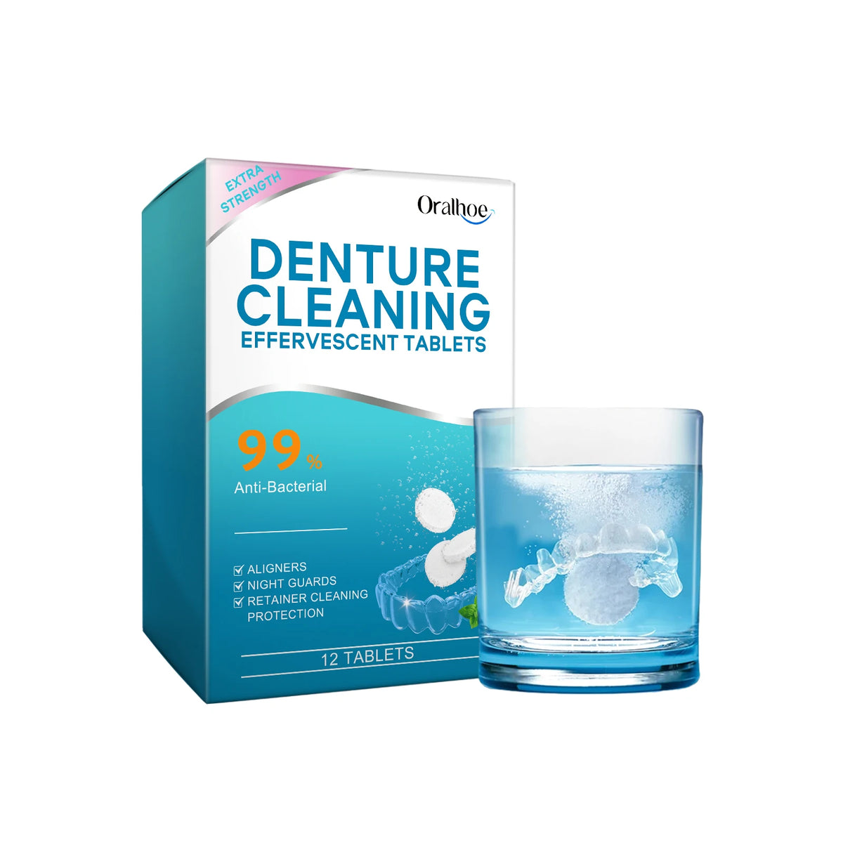 Effervescent Denture Cleaning Tablets for Fresh Breath