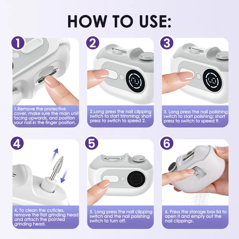 4-in-1 Electric Nail Clipper and Grooming Kit - 14