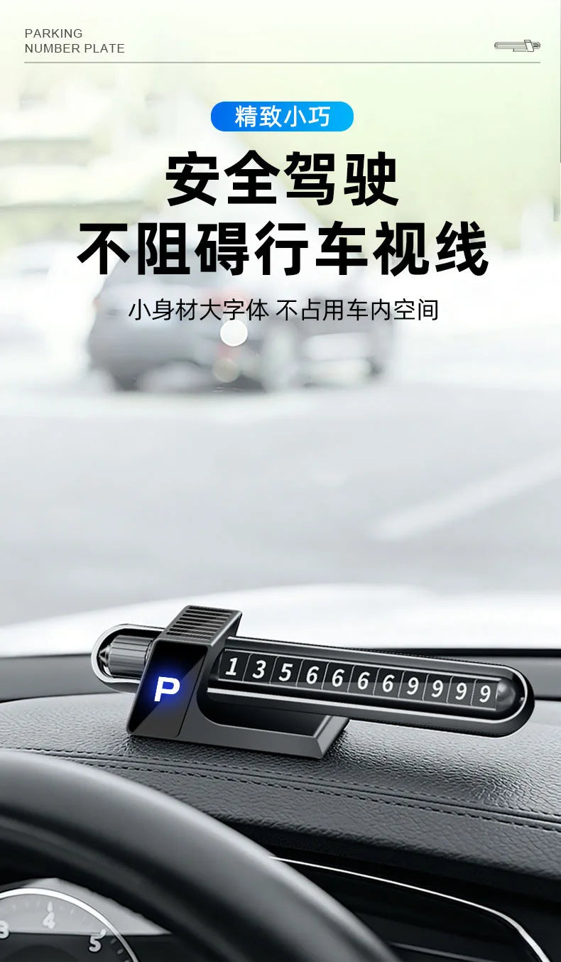Solar Powered Car Parking Phone Number Plate - 12