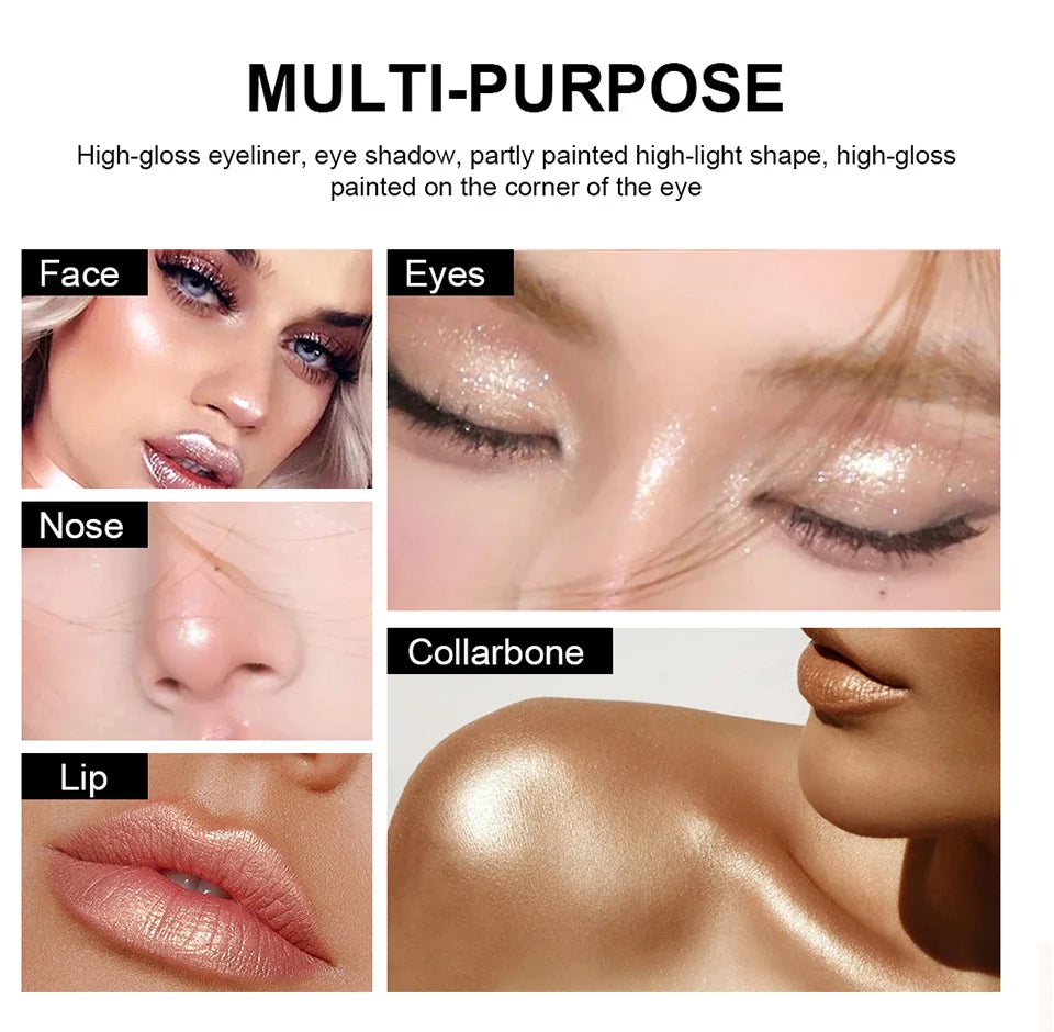 Waterproof Shimmer Eyeshadow Stick for Instant Eye Brightening - 10