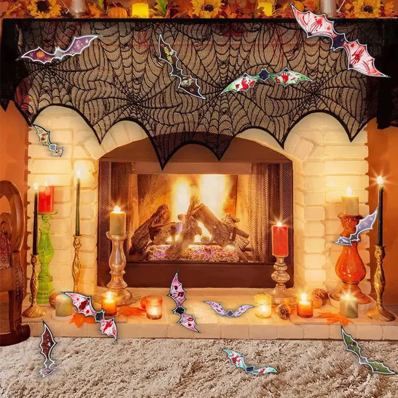 3D Luminous Halloween Bat Wall Decals for Spooky Party Decor