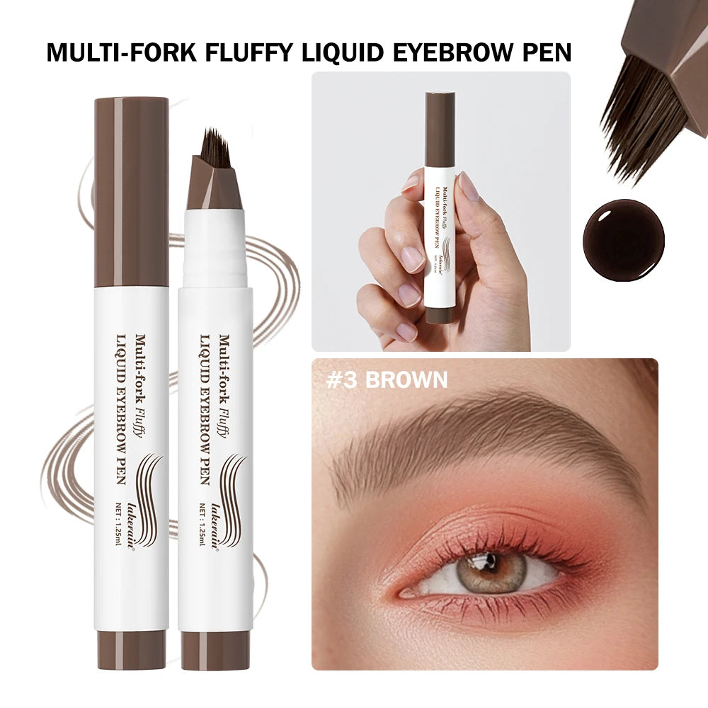 Waterproof Multi-Fork Liquid Eyebrow Pen for Natural Brows - 27