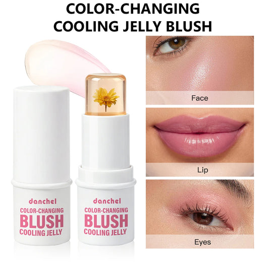 pH Adaptive Color-Changing Jelly Blush for Lips, Cheeks, and Eyes
