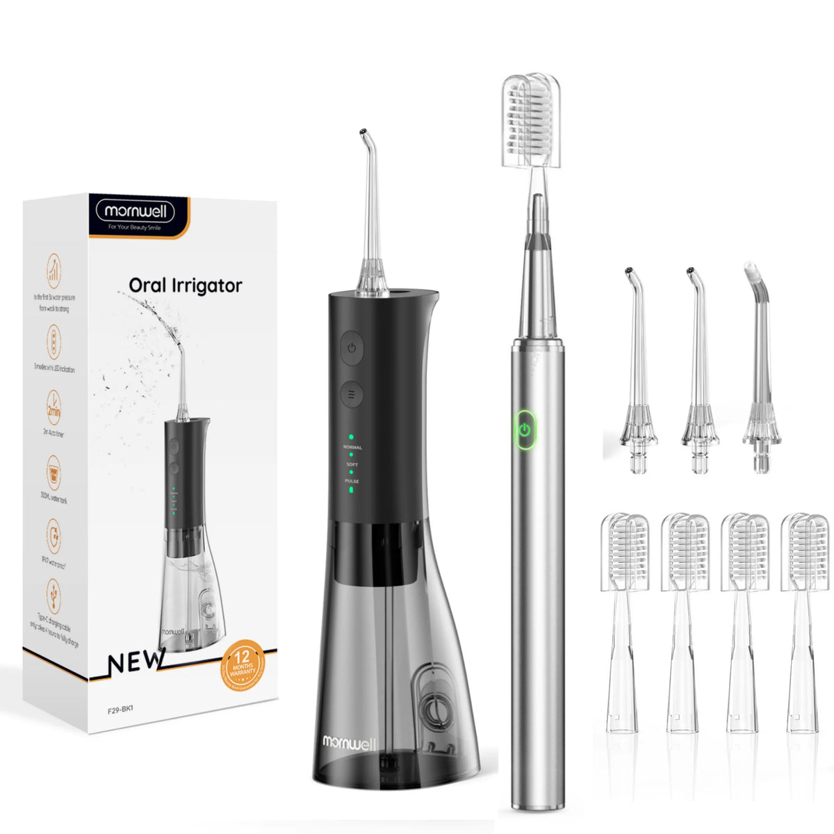 Electric Toothbrush and Water Flosser Oral Care Kit