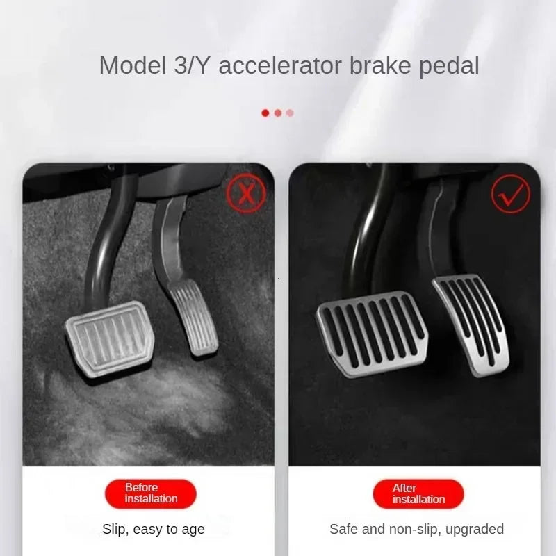 Aluminum Non-Slip Pedal Cover Set for Tesla Model 3 and Model Y - 4