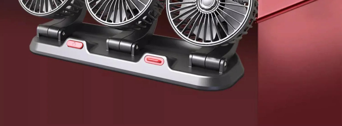 Dual-Head Adjustable Car Cooling Fan for Dashboard
