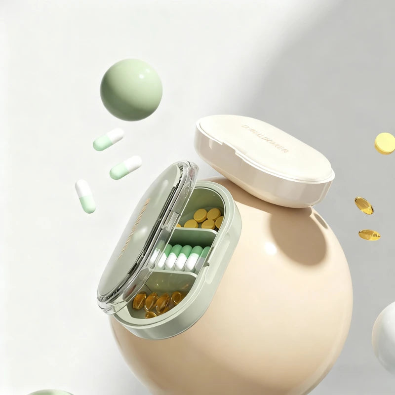 Portable 3-Compartment Moisture-Proof Travel Pill Organizer