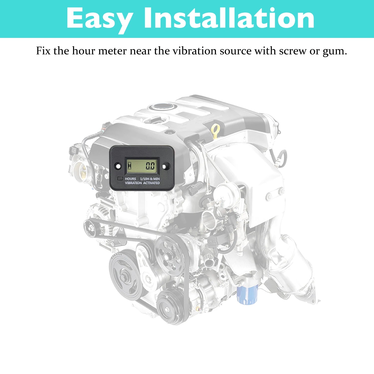 Digital Vibration Engine Hour Meter for Maintenance Tracking - 4