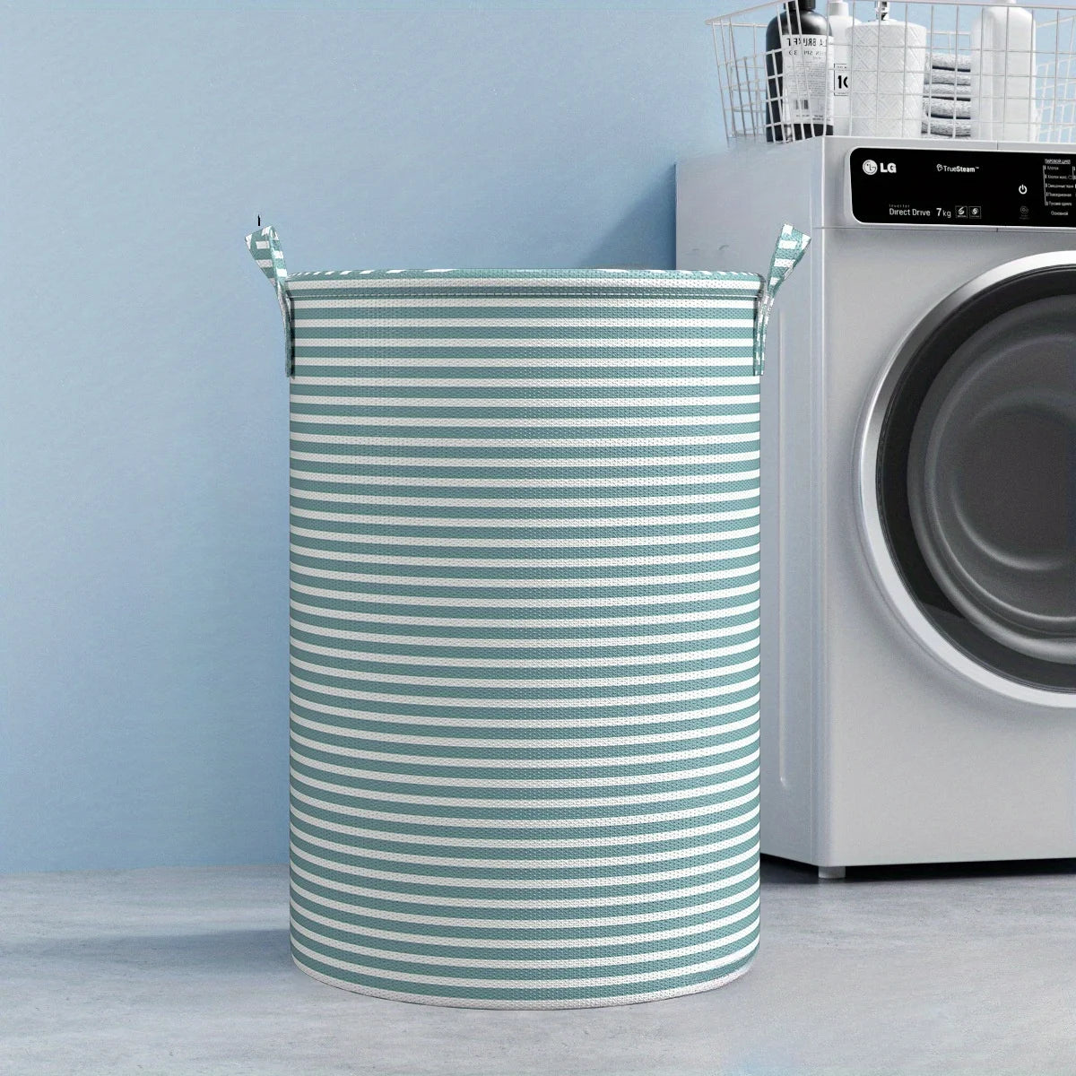 Collapsible Tall Laundry Hamper with Reinforced Handles