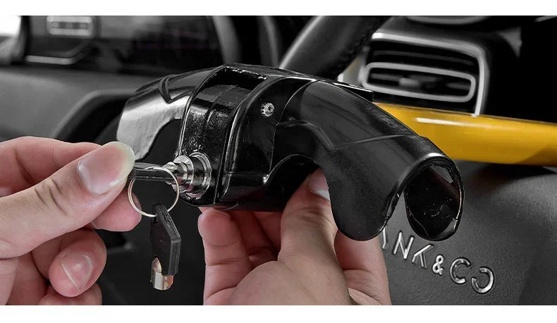 Heavy-Duty Universal Steering Wheel Lock Anti-Theft Security Bar - 12