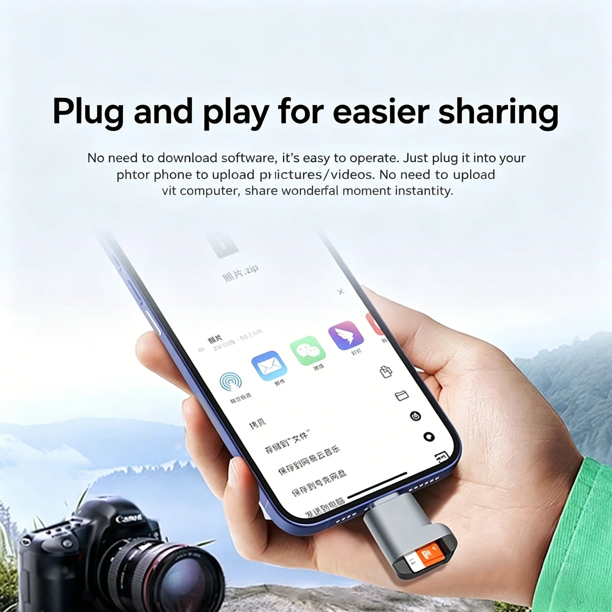 Compact USB-C External TF Memory Card Reader for Smartphones and Laptops