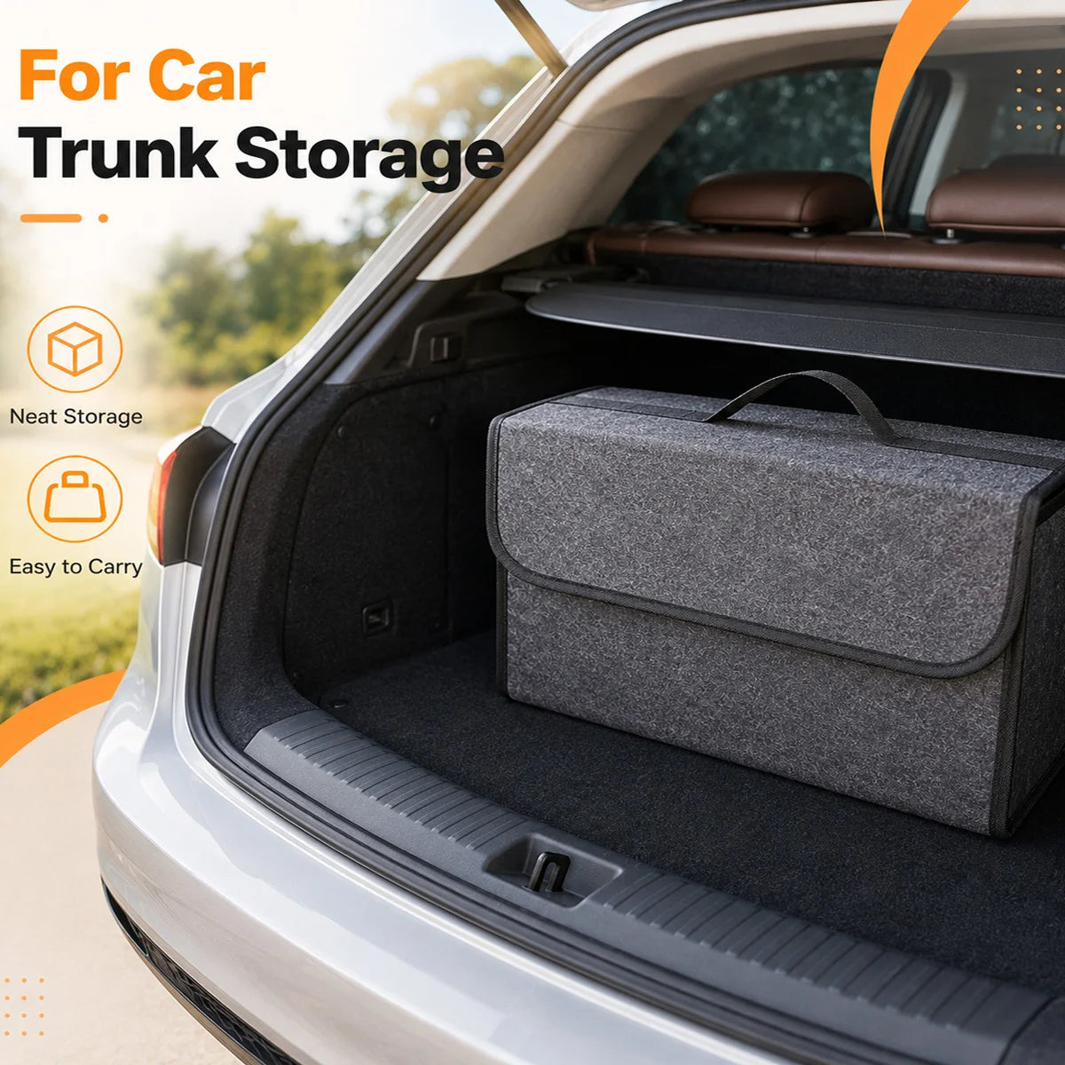 Foldable Felt Car Trunk Organizer and Storage Box - 6