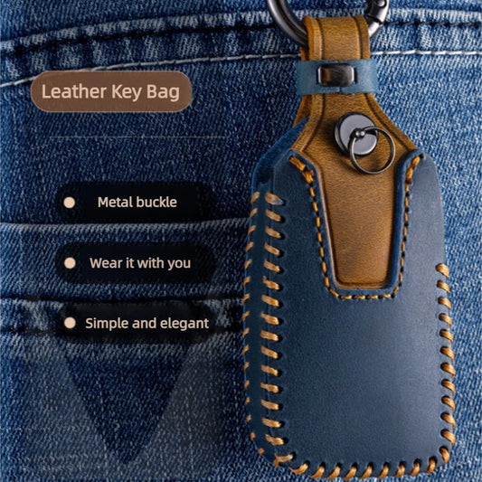 Leather Car Key Case Cover for VW Golf 8 ID3 ID4 Skoda Seat Key Fob