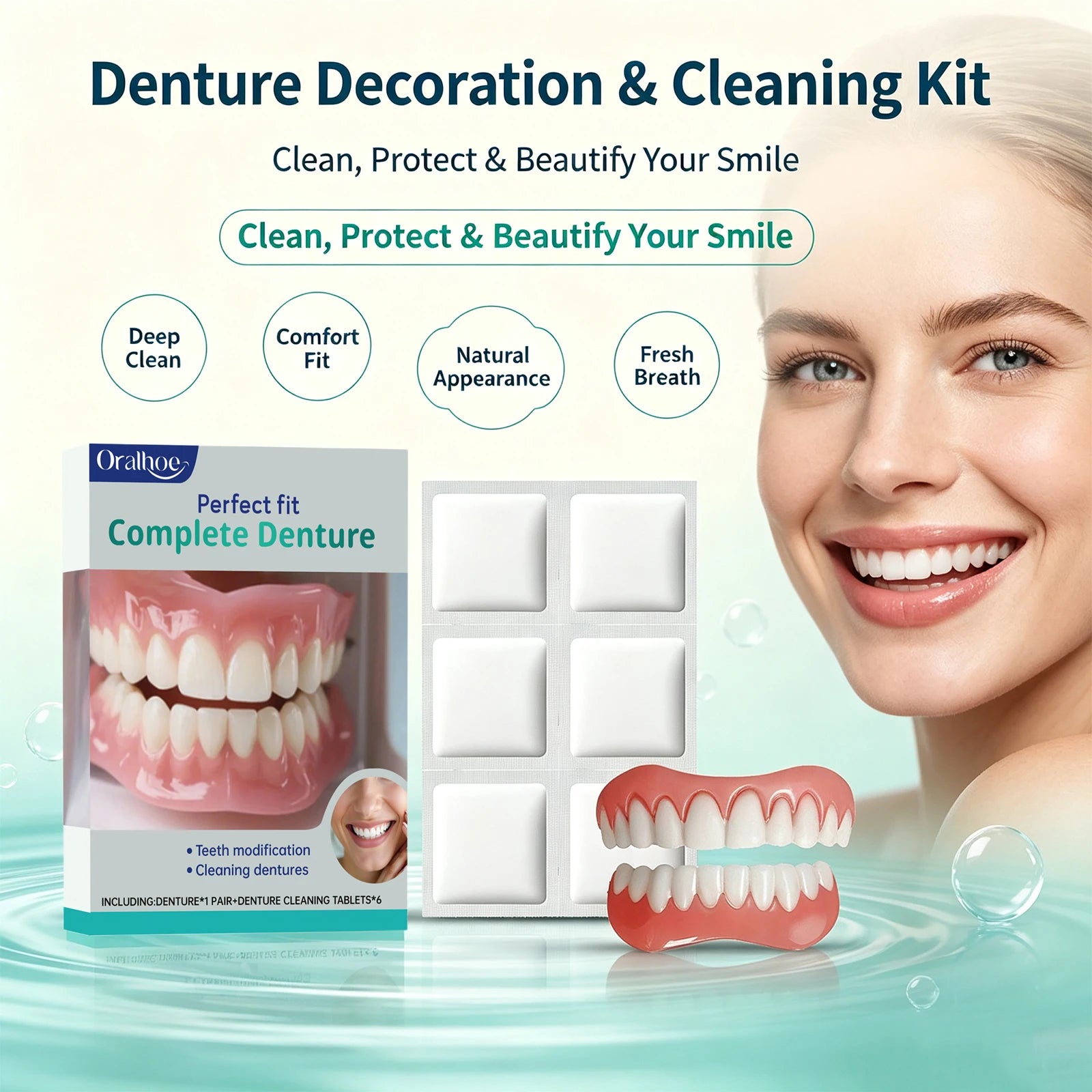 Cosmetic Denture Kit for Covering Missing or Stained Teeth - 3