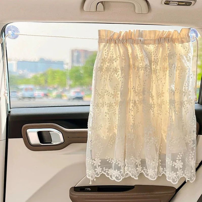 Floral Print Retractable Car Window Sunshade