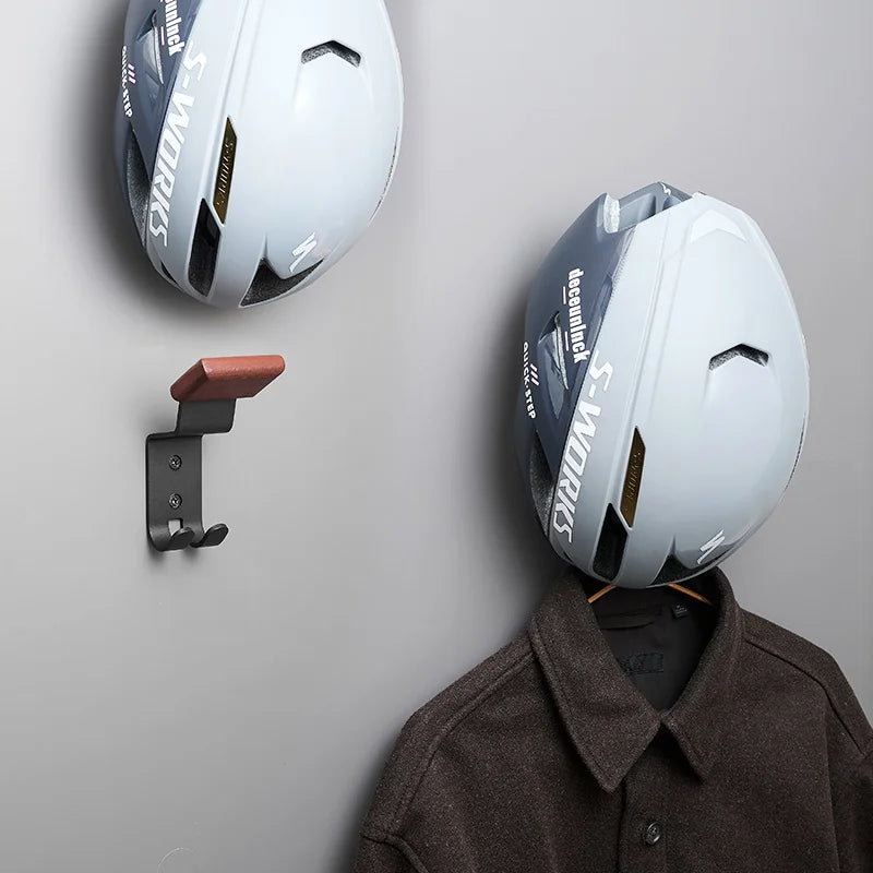 Wall-Mounted Motorcycle Helmet Rack with Gear Hook