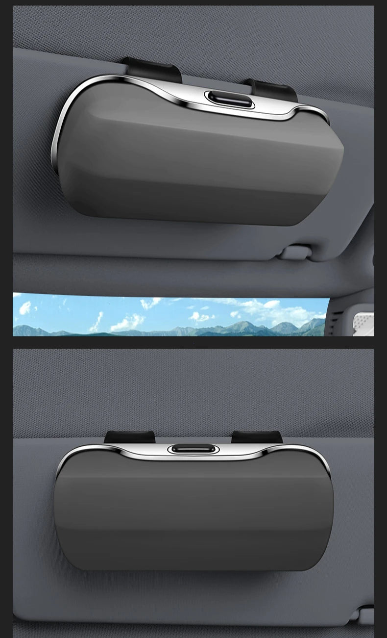 Portable Car Sun Visor Sunglasses Holder Case