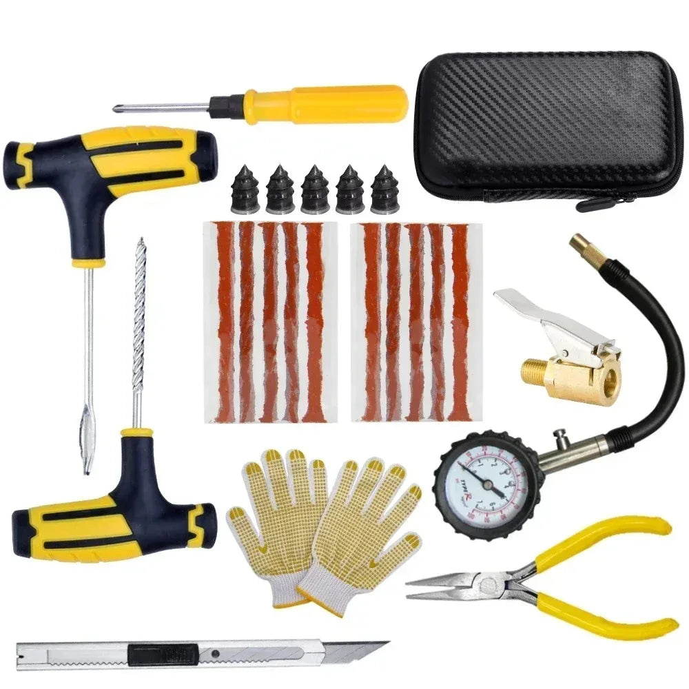 Universal Tire Repair Kit for Cars and Motorcycles - 14