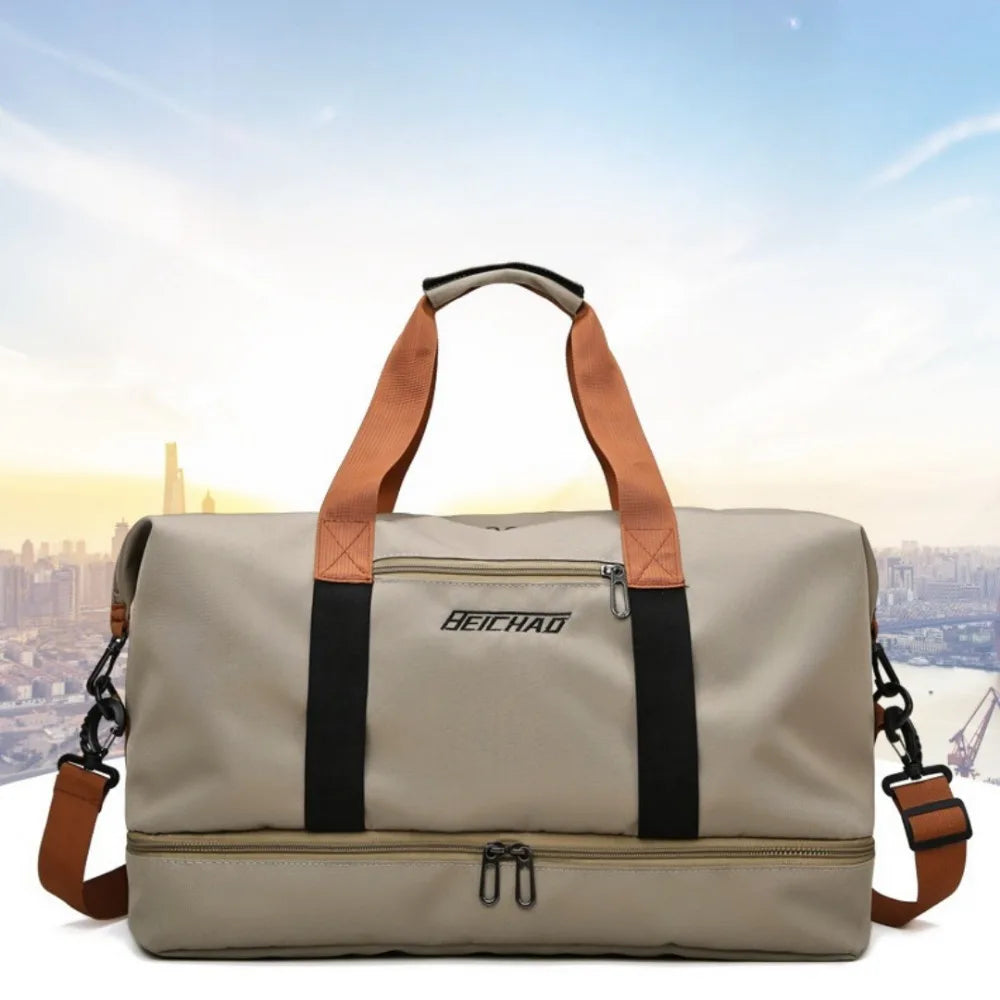 Large Capacity Travel Duffel Bag with Shoe Compartment