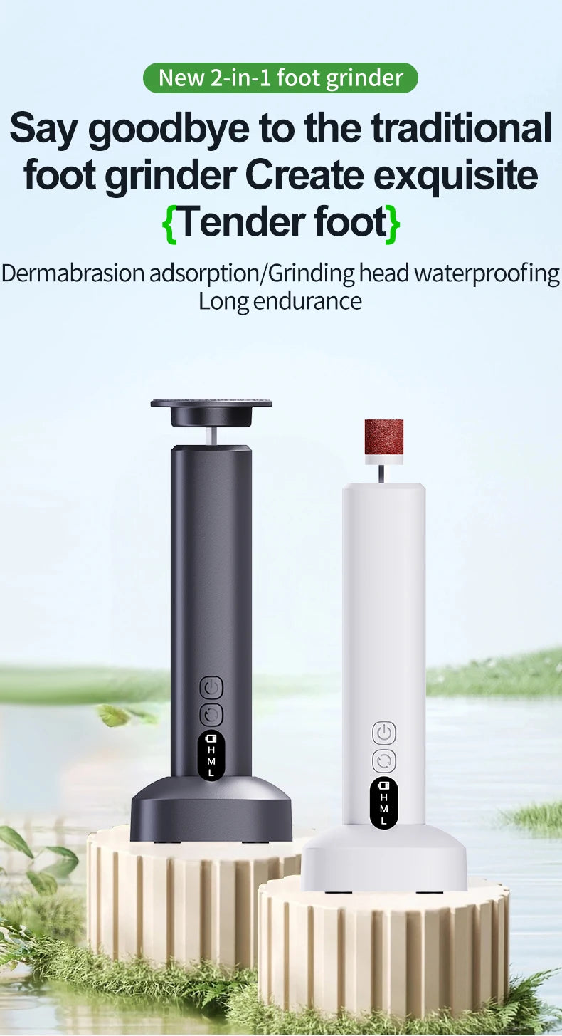 Electric Cordless Foot Callus Remover with 6 Adjustable Speeds