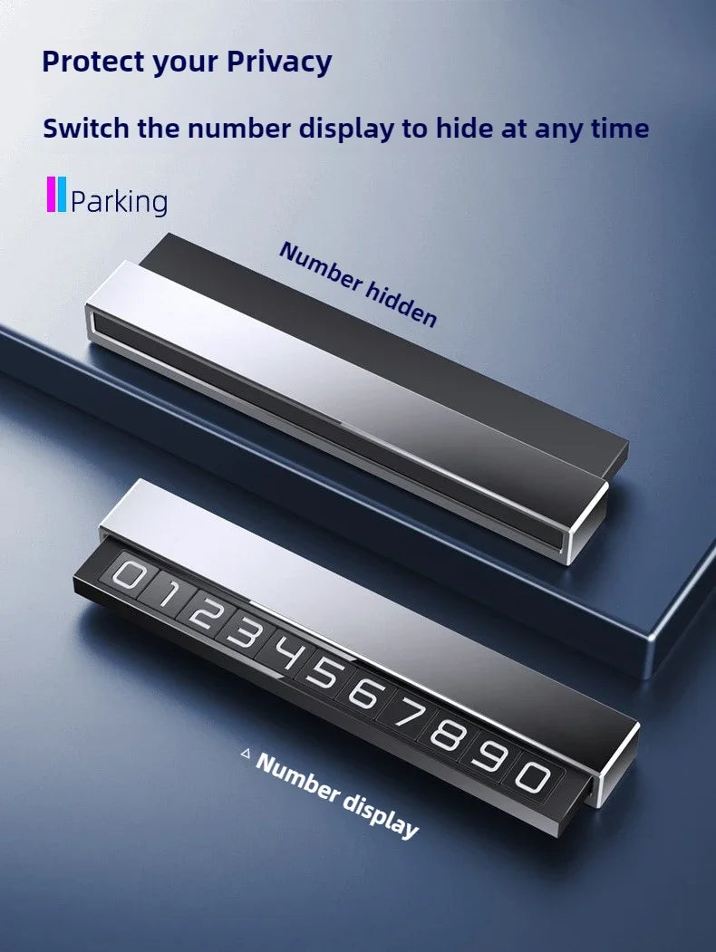 Temporary Parking Phone Number Display Plate