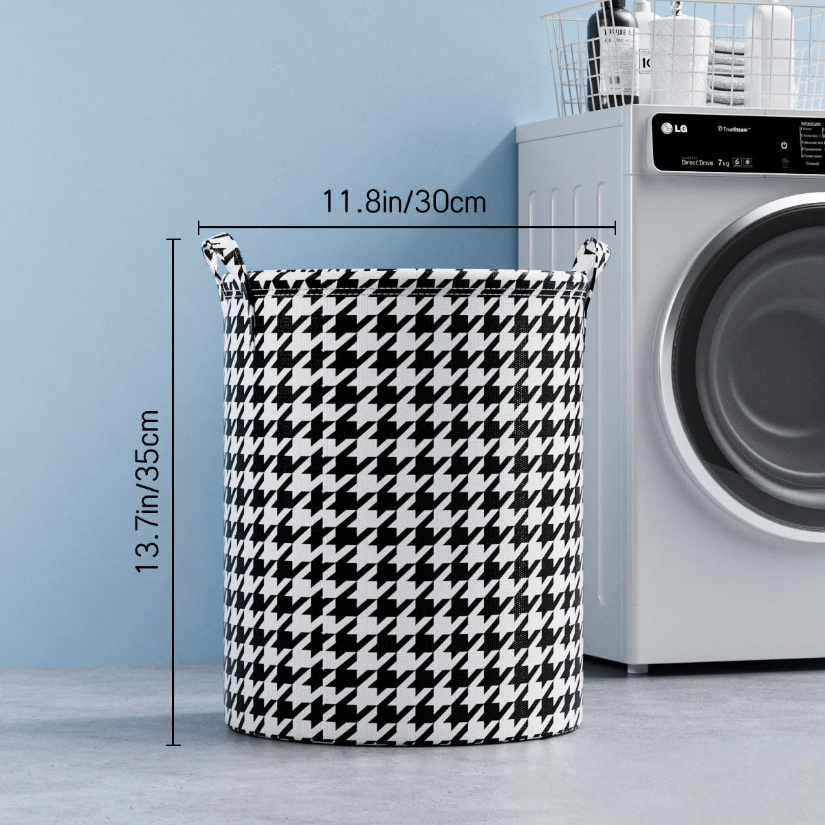 Collapsible Tall Laundry Hamper with Reinforced Handles