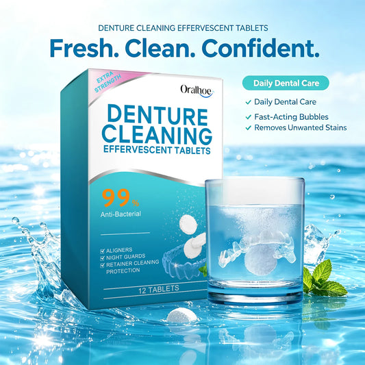 Effervescent Denture Cleaning Tablets for Fresh Breath