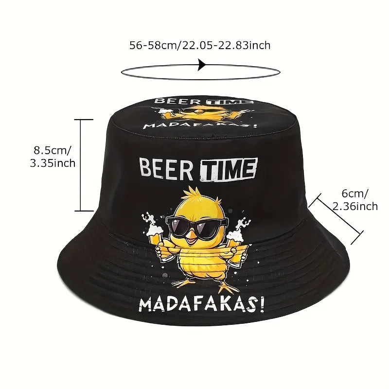 Reversible Duck Graphic Bucket Hat for Outdoor Casual Wear - 5