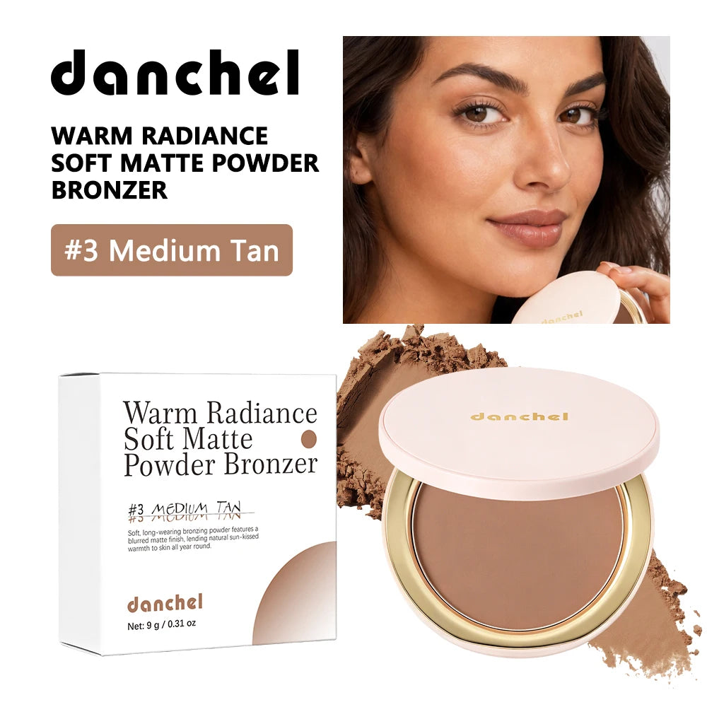 Buildable Matte Pressed Bronzer Powder for Natural Face Contouring