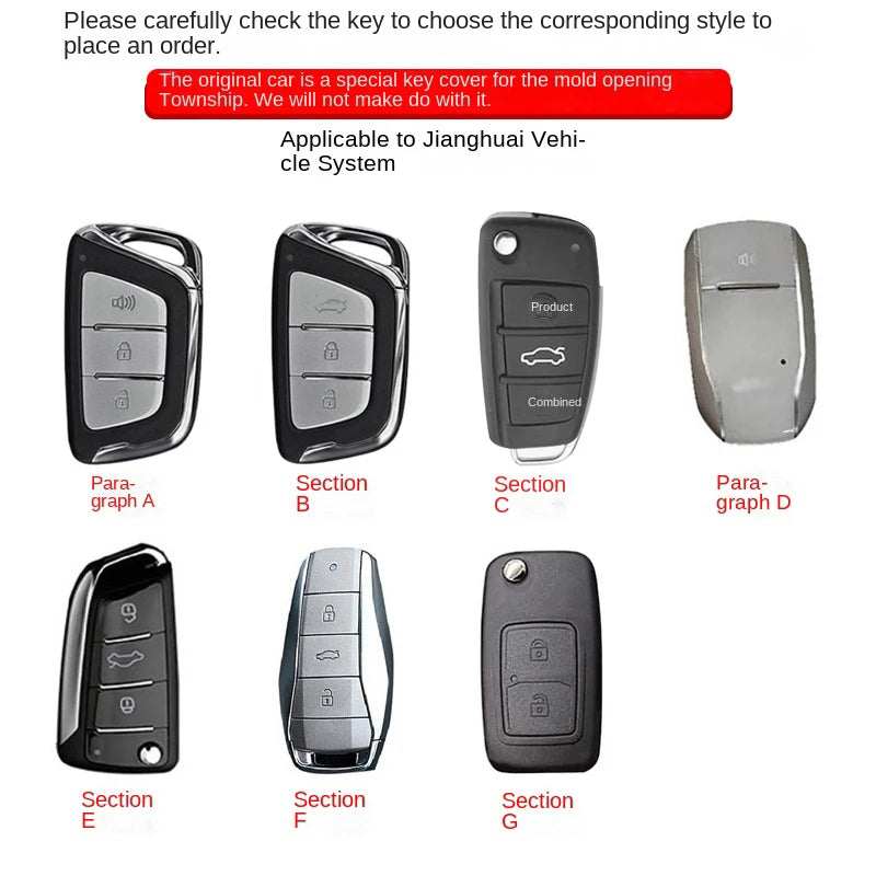 Protective Galvanized Alloy Car Key Case Shell