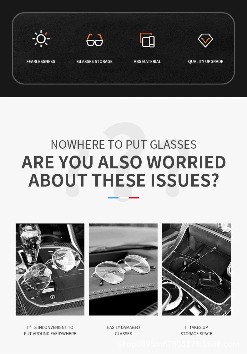 Portable Car Sun Visor Sunglasses Holder Case