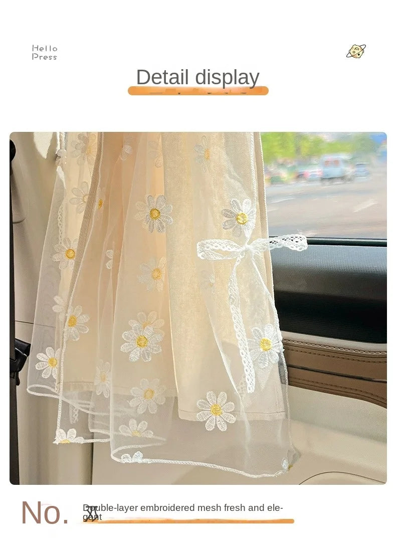 Floral Print Retractable Car Window Sunshade
