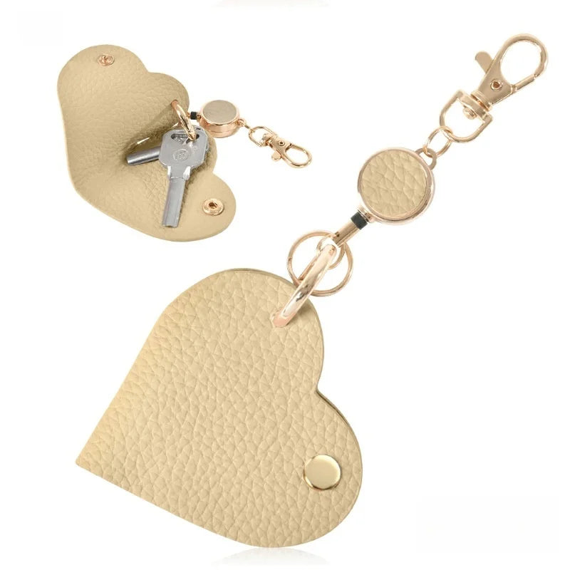 Heart-Shaped Retractable Keychain Wallet - 17