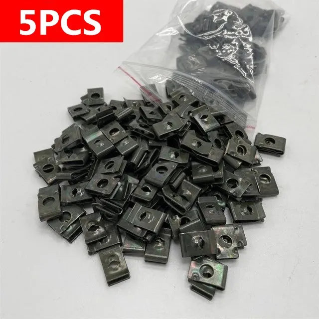 U-Type Metal Retainer Clips for Car and Motorcycle Body Panels - 12