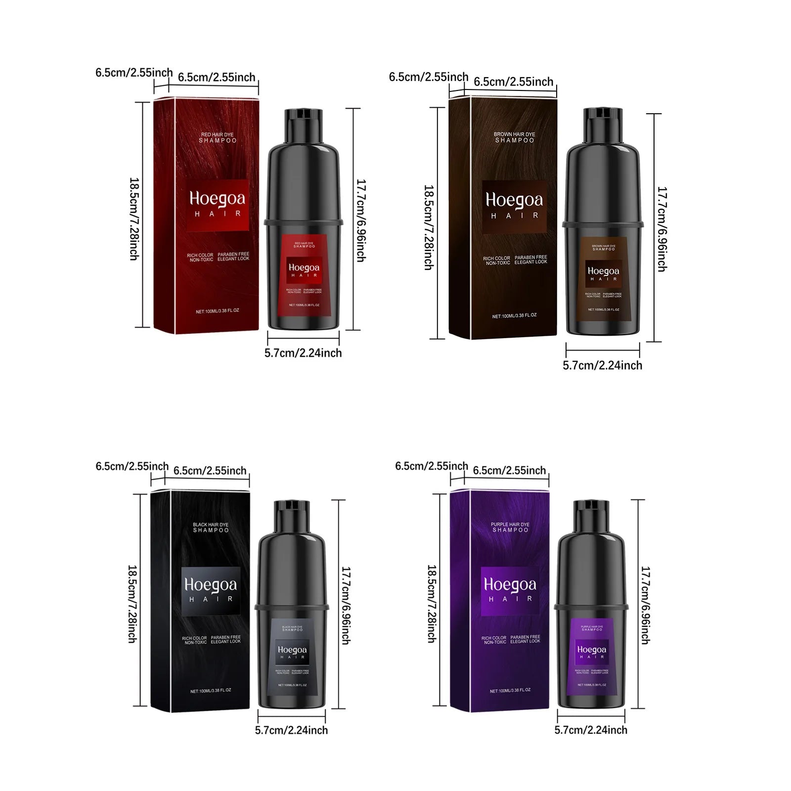 Instant Nourishing Hair Color Dye Shampoo - 8