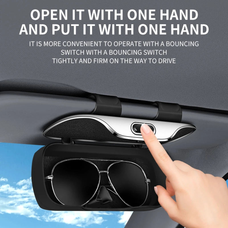 Portable Car Sun Visor Sunglasses Holder Case - 2
