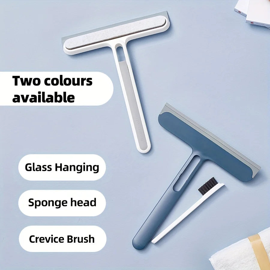 Multipurpose Silicone Glass Squeegee and Cleaning Brush Set - 1