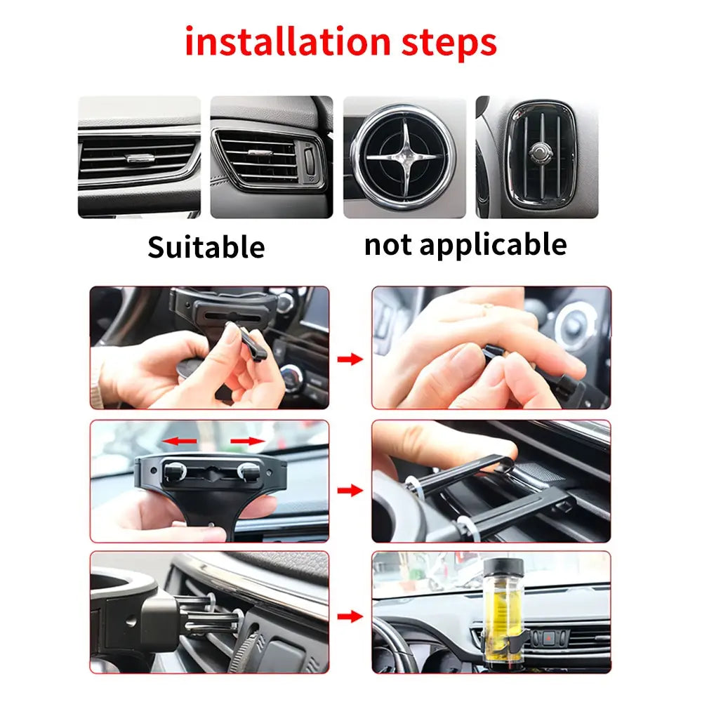 Universal Adjustable Car Air Vent Cup Holder