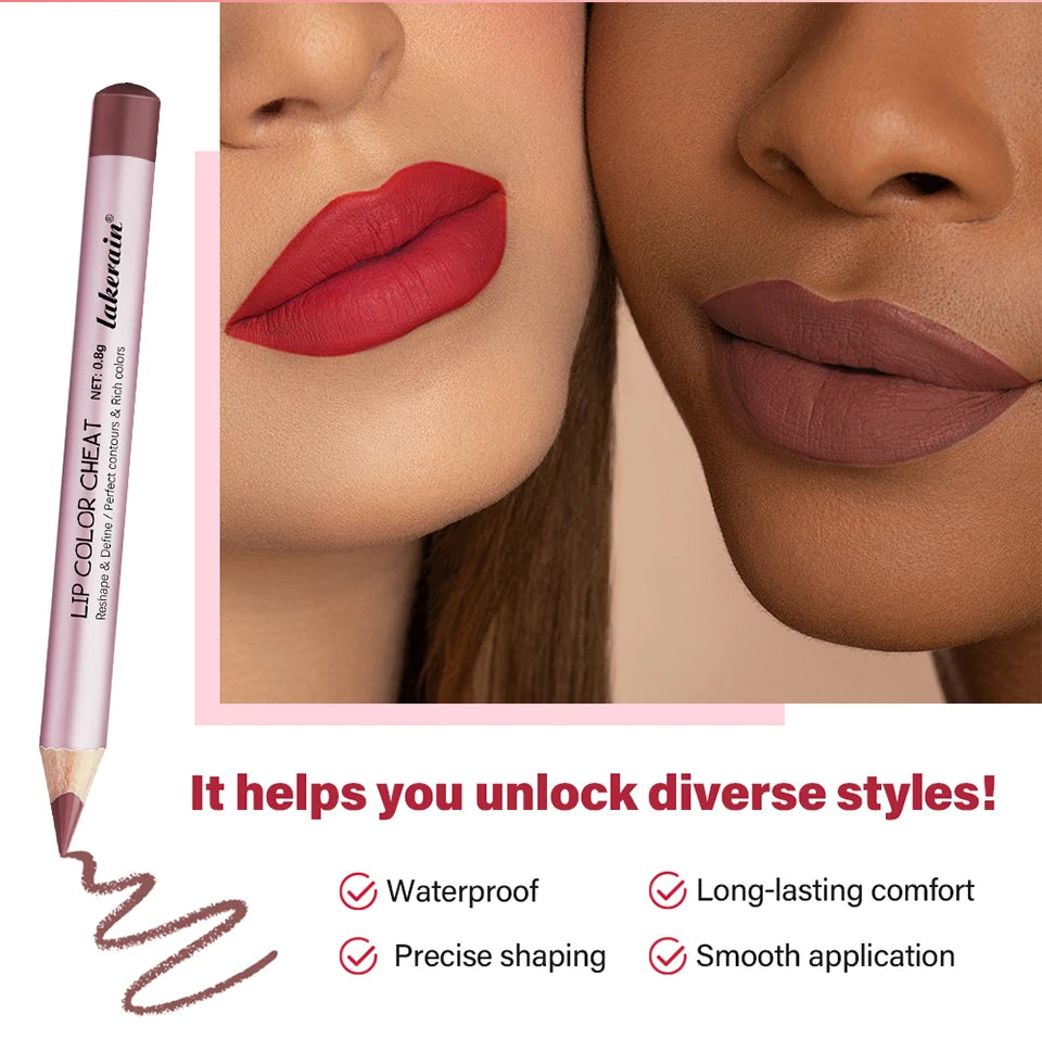 Waterproof Matte Lip Liner Pencil Set - 11
