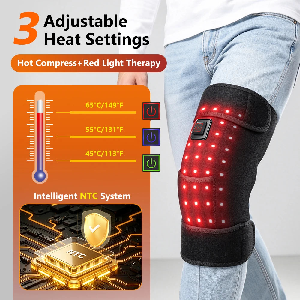 Heated Red Light Therapy Knee Brace for Joint and Muscle Relief