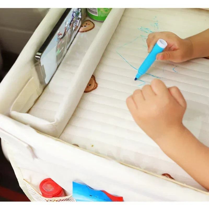Foldable Kids Car Seat Travel Tray and Activity Table - 4