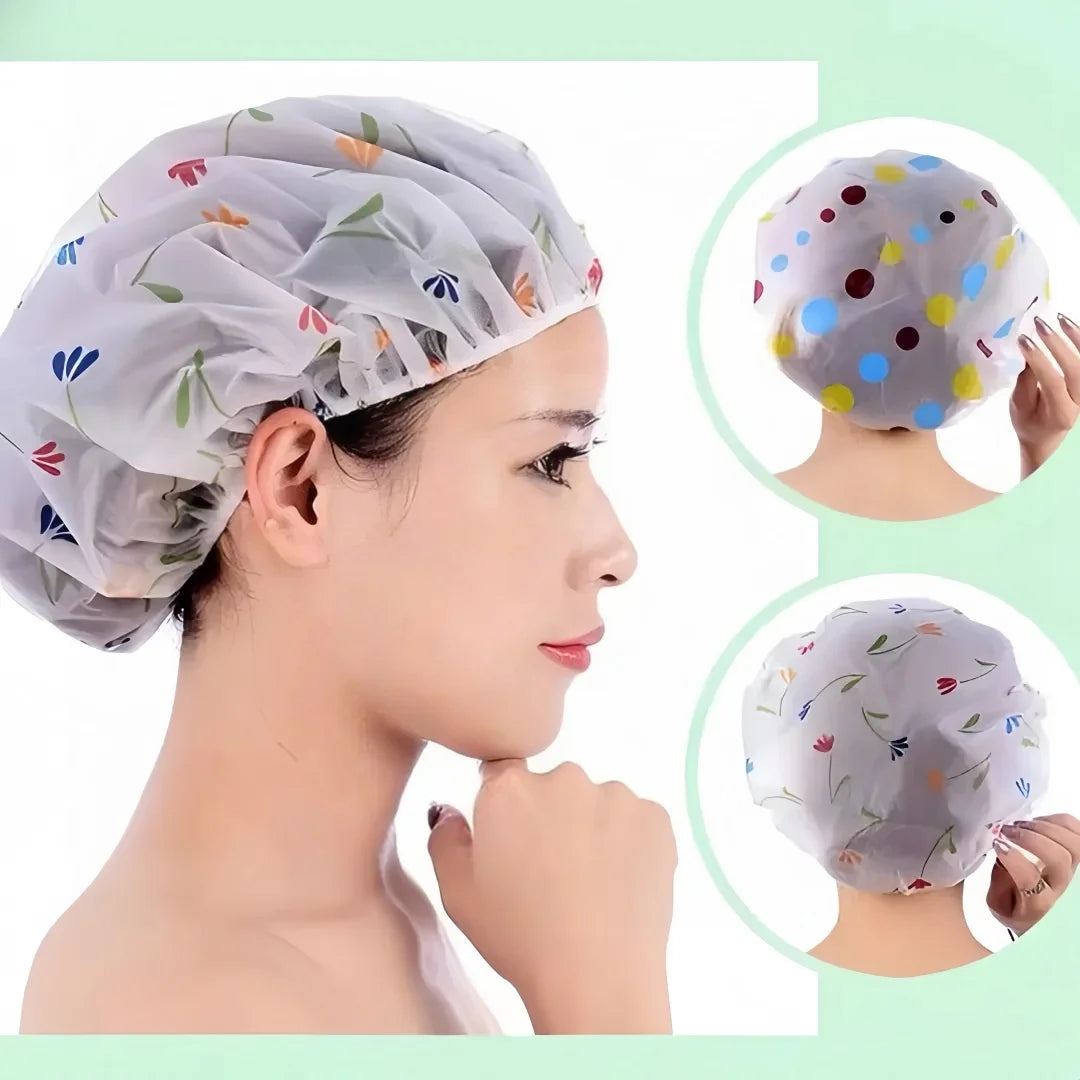 Adjustable Waterproof Shower Cap for Hair Protection - 8