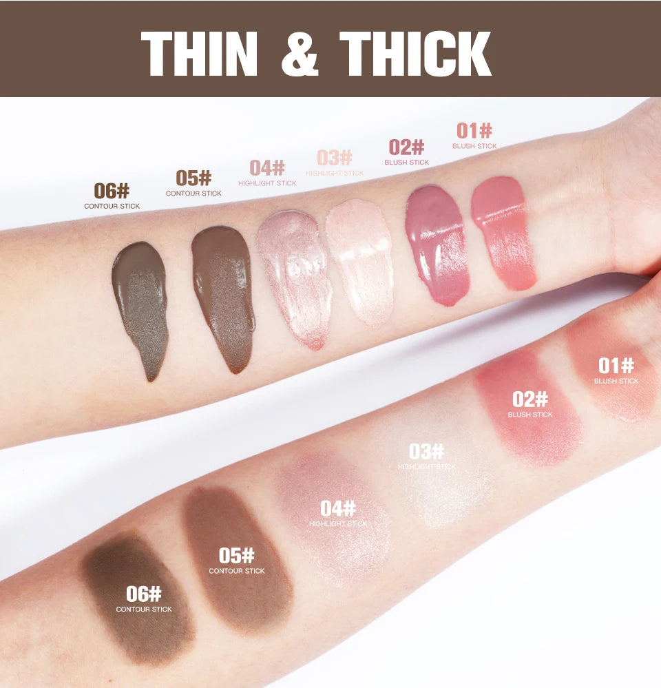 Liquid Face Contouring, Blush, and Highlighter Wand with Cushion Tip