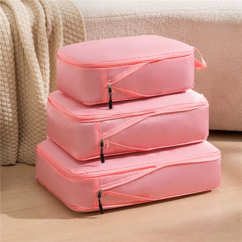 Expandable Compression Packing Cubes for Suitcases