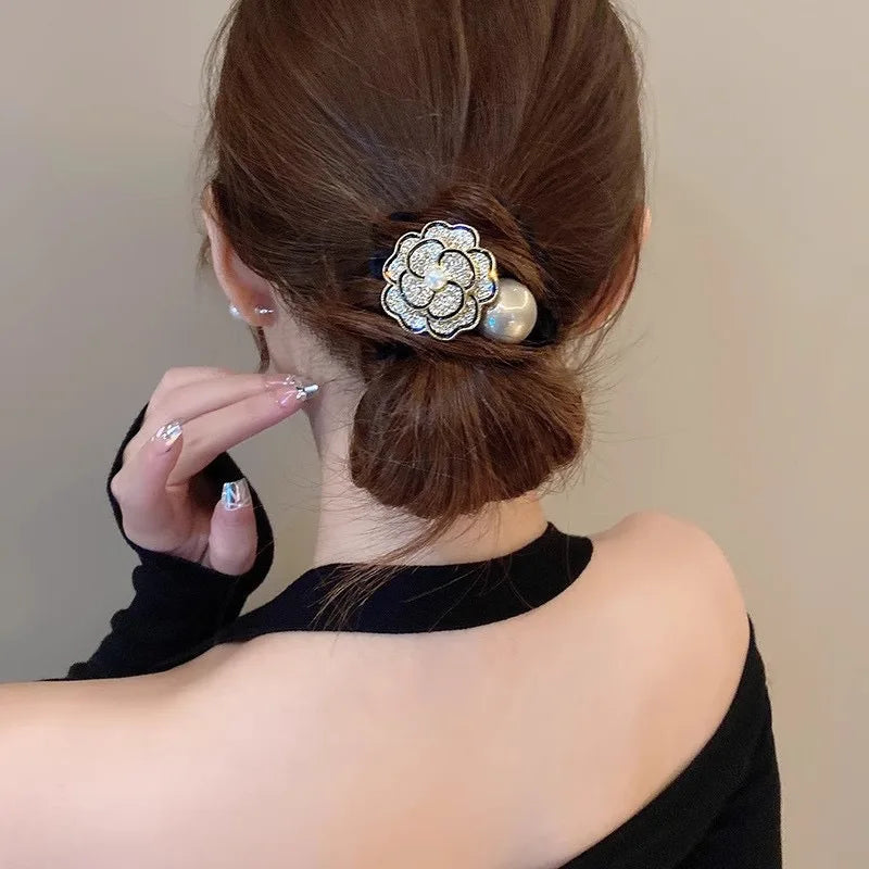 Elegant Floral Rhinestone Hair Tie for Women - 3