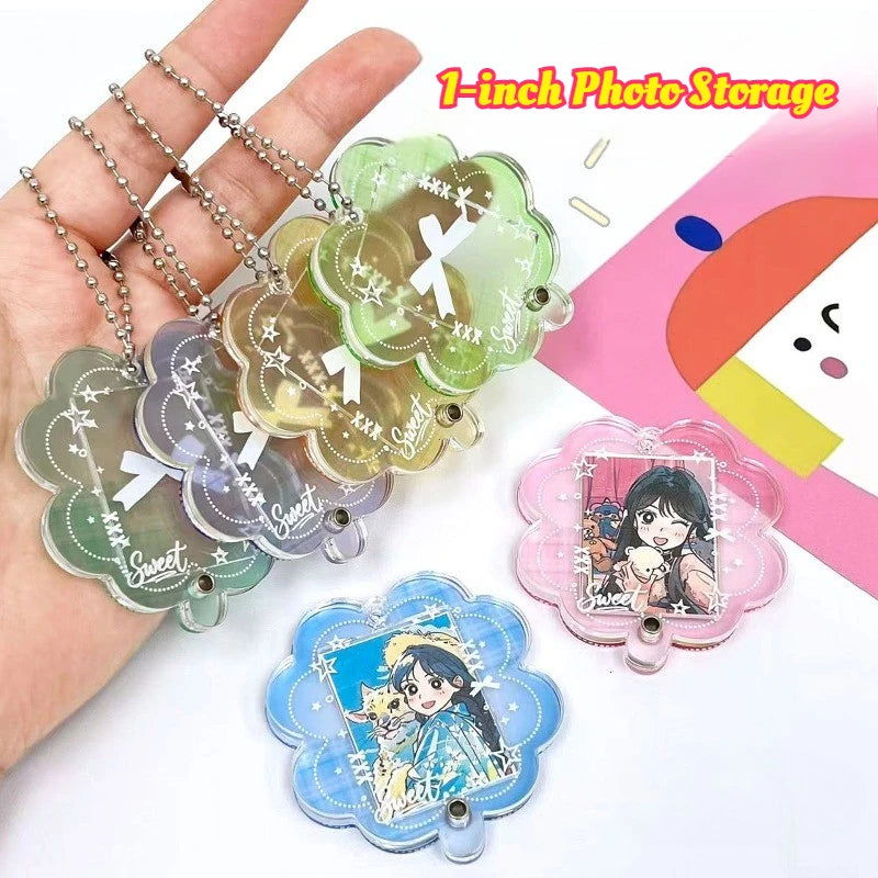 Acrylic Photo Frame Keychain for 1-Inch Mini Photos - 1