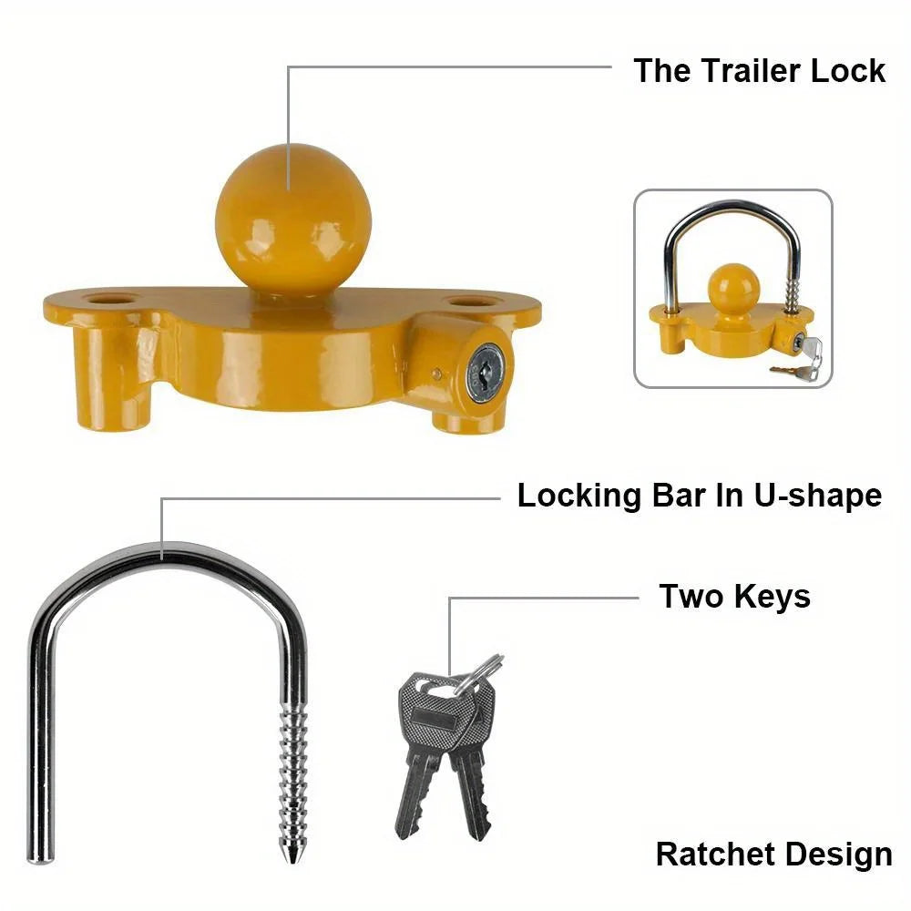 Universal Adjustable Trailer Hitch Lock for RVs and Caravans - 6