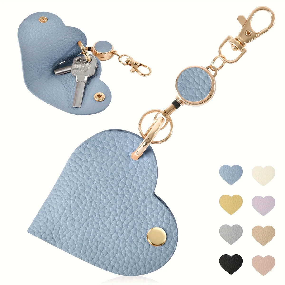Heart-Shaped Retractable Keychain Wallet
